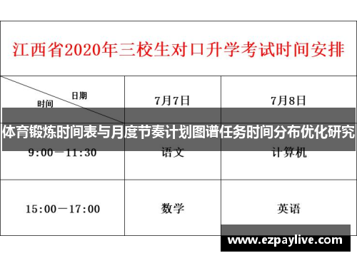 体育锻炼时间表与月度节奏计划图谱任务时间分布优化研究